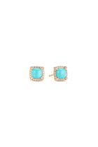 Petite Chatelaine® Turquoise Pavé Bezel Stud Earrings